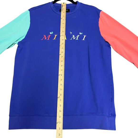 Pacsun's Men's Retro Miami Colorblock Crewneck Sweatshirt Size Small - Picture 5 of 6